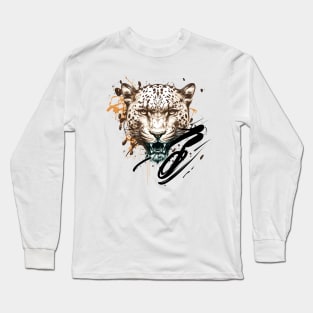 Graffiti Paint Leopard Creative Long Sleeve T-Shirt